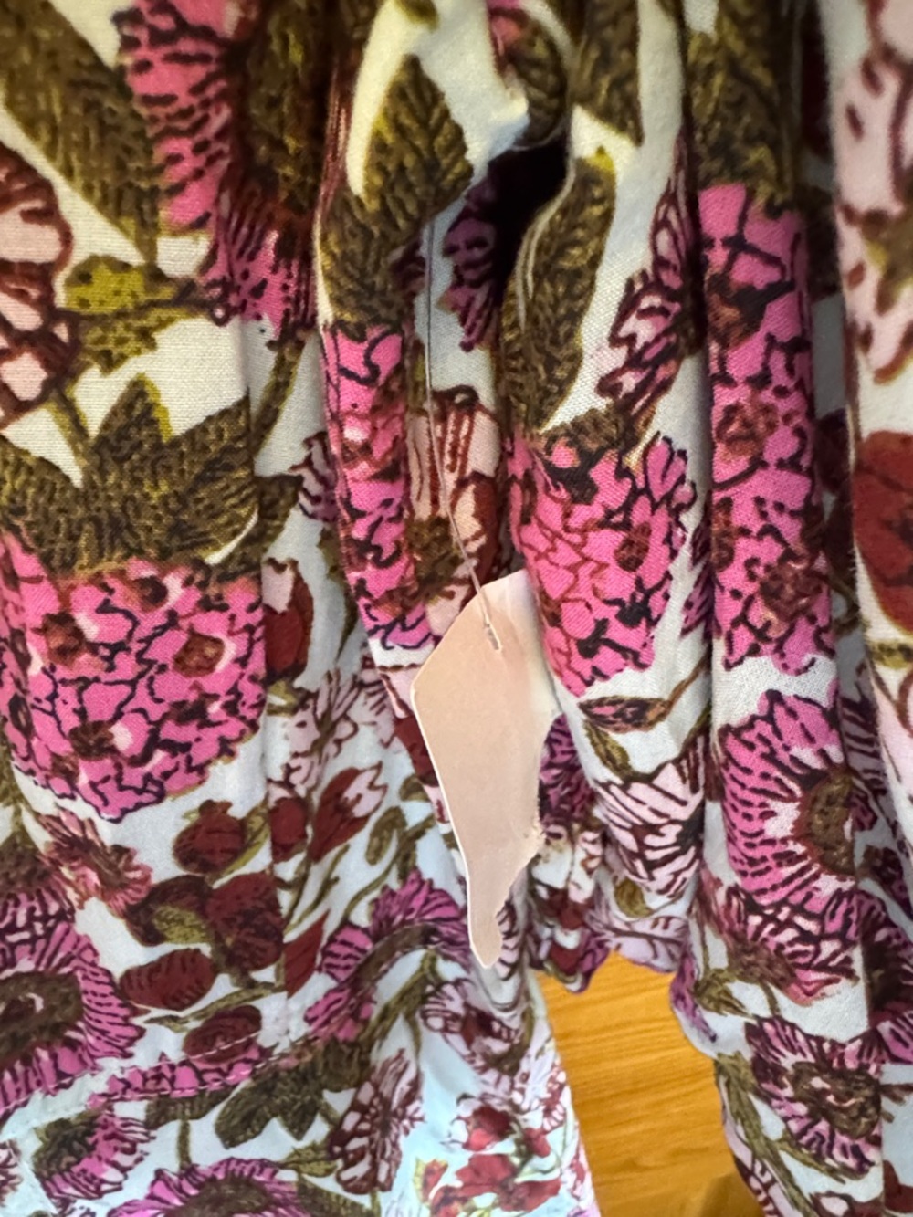 Chelsea 28 Floral Puff-Sleeve Mini Dress in Pink and Green NWT, sz S - Picture 8 of 10